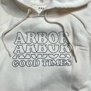 NWT Arbor Organic Cotton Spellout Graphic Hoodie Sz Small Skater